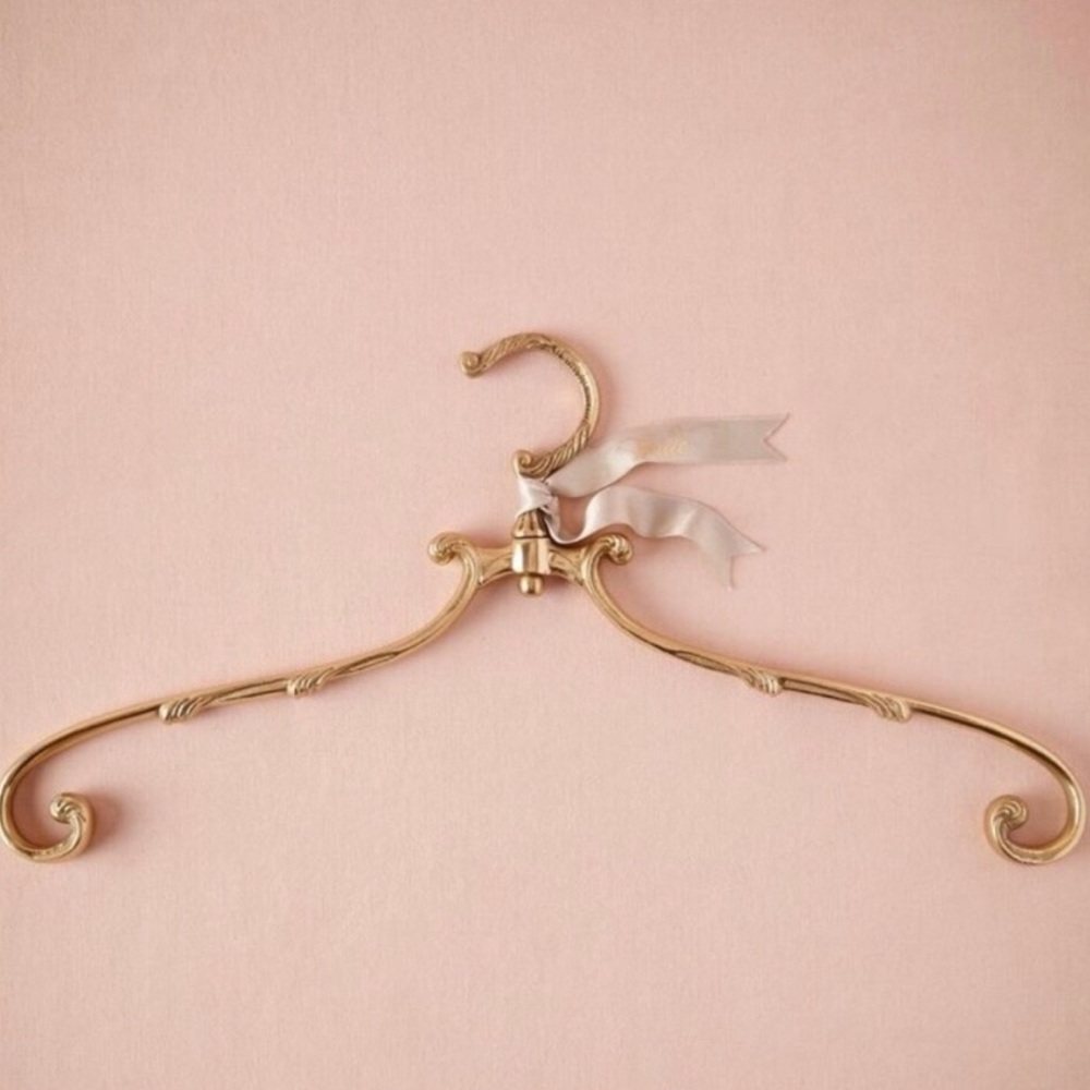 BHLDN Bride Bridal Gold Metal Dress Hanger Antique